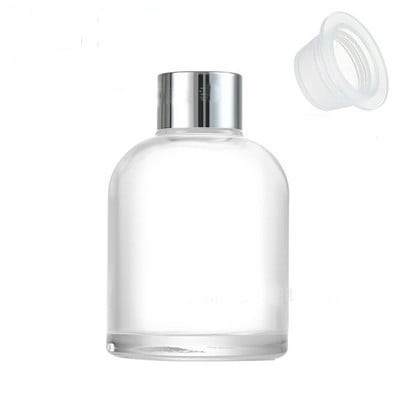 100 ml és 150 ml illatos üveg diffúzor palack és aromaterápiás üvegpalack aluminit körrel és műanyag fedelekkel