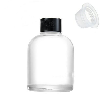 100 ml és 150 ml illatos üveg diffúzor palack és aromaterápiás üvegpalack aluminit körrel és műanyag fedelekkel