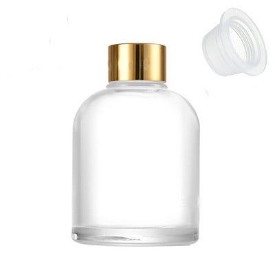 100 ml és 150 ml illatos üveg diffúzor palack és aromaterápiás üvegpalack aluminit körrel és műanyag fedelekkel