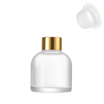 100 ml és 150 ml illatos üveg diffúzor palack és aromaterápiás üvegpalack aluminit körrel és műanyag fedelekkel