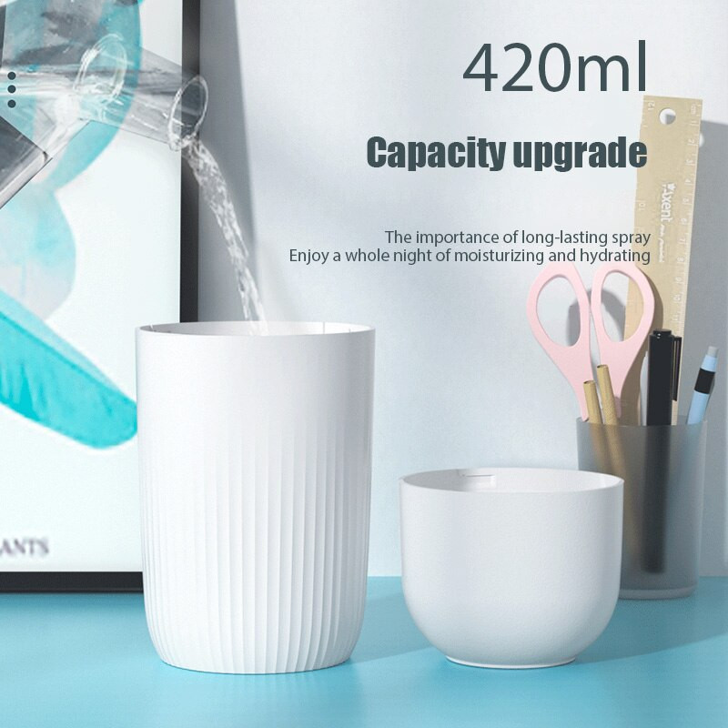 Umidificator de aer silențios USB 420ML Difuzor de aromă cu lumină de noapte blândă Spray intermitent continuu poate funcționa timp de 8-12 ore mașină acasă