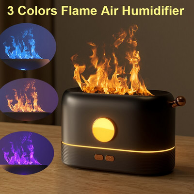 3 Χρώματα Flame Air Humidifier Essential Oil Aroma Diffuser with Water Tank Humidifier 200ML for HomeOfficeBedroom AtmosphereLamp