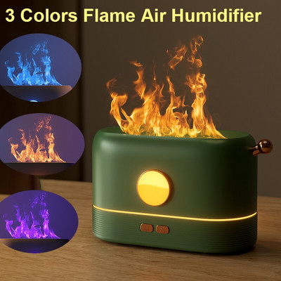 3 Χρώματα Flame Air Humidifier Essential Oil Aroma Diffuser with Water Tank Humidifier 200ML for HomeOfficeBedroom AtmosphereLamp