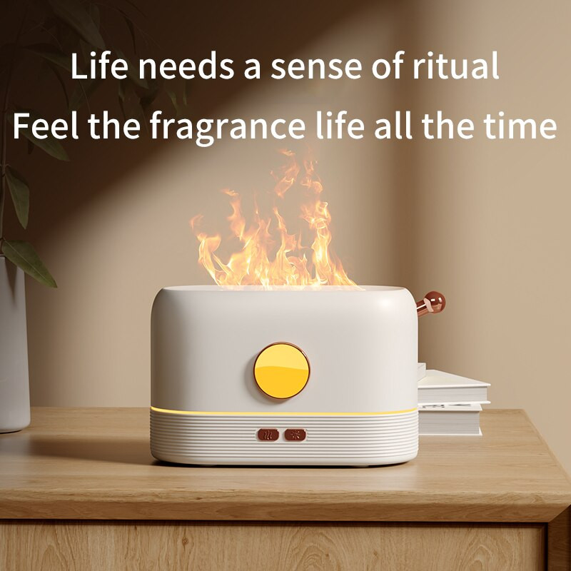 3 Χρώματα Flame Air Humidifier Essential Oil Aroma Diffuser with Water Tank Humidifier 200ML for HomeOfficeBedroom AtmosphereLamp