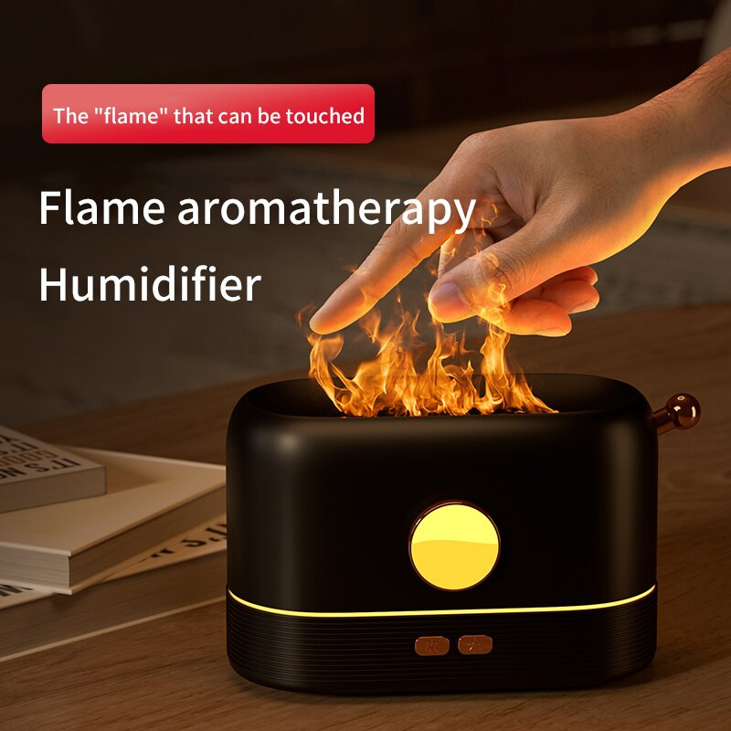 3 Χρώματα Flame Air Humidifier Essential Oil Aroma Diffuser with Water Tank Humidifier 200ML for HomeOfficeBedroom AtmosphereLamp