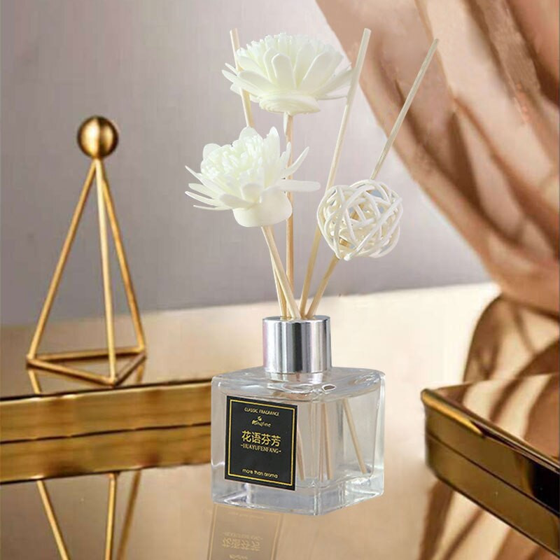 50 ml tűzmentes aromaterápiás illóolaj rattan nád dezodor, tisztító levegő diffúzor pálca Hálószoba WC dekoráció TSLM1