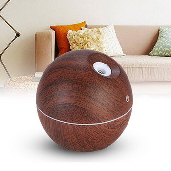 Mini Air Humidifier USB Ultrasonic Aroma Diffuser Wood Grain 7 LED Light Electric Essential Oil Diffuser for Home Aromatherapy