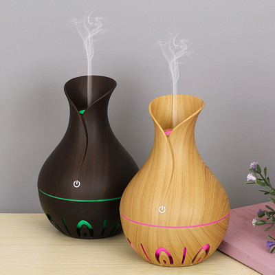 USB Air Humidifier Mini Ultrasonic Aroma Diffuser Wood Grain LED Night Light Electric Essential Oil Diffuser aromatherapy Home