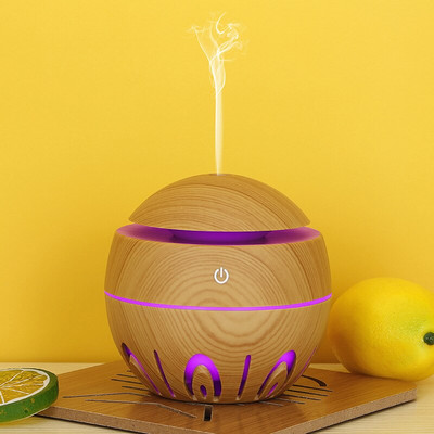 USB Air Humidifier Mini Ultrasonic Aroma Diffuser Wood Grain LED Night Light Electric Essential Oil Diffuser aromatherapy Home