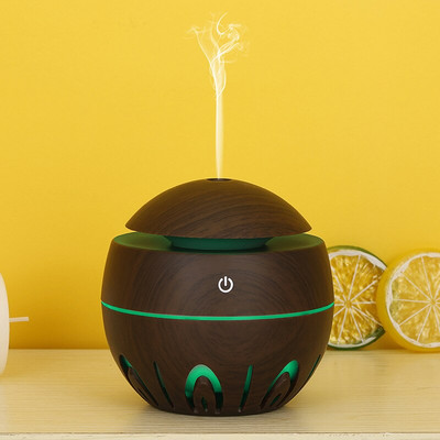 USB Air Humidifier Mini Ultrasonic Aroma Diffuser Wood Grain LED Night Light Electric Essential Oil Diffuser aromatherapy Home