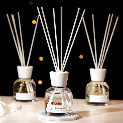 Immortal Flower Aromatherapy Diffuser Gift with 100ml Home Fragrance White Rattan Sticks and Ceramic Cap Reed Diffuser for Home