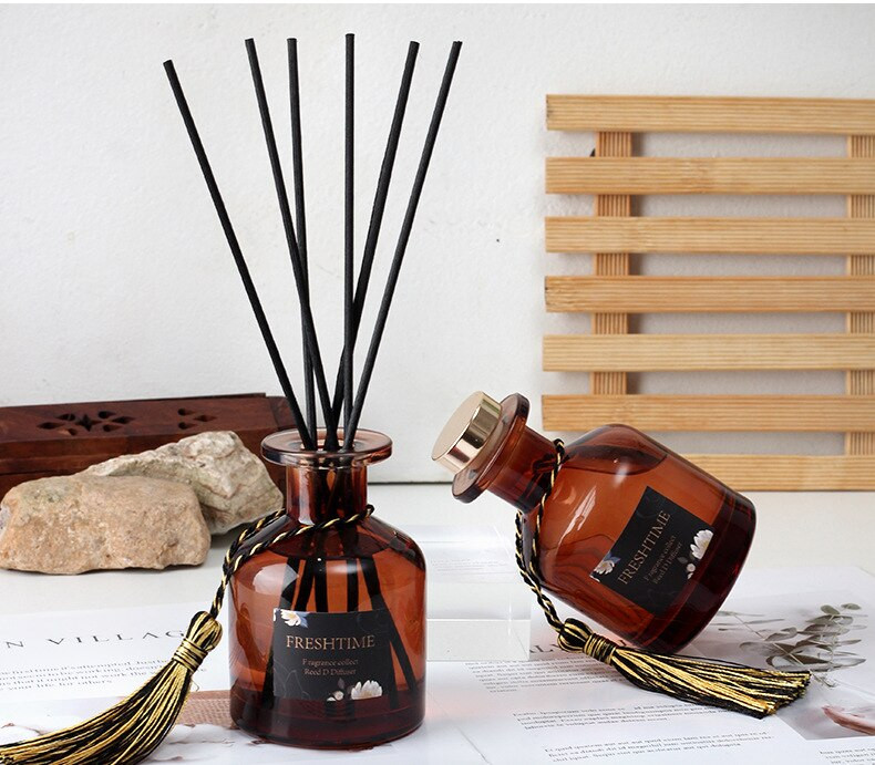 1 db 120 ml-es luxus No Fire aromaterápiás készlet Reed diffúzor otthoni illat dekoráció a szállodai borszekrényhez