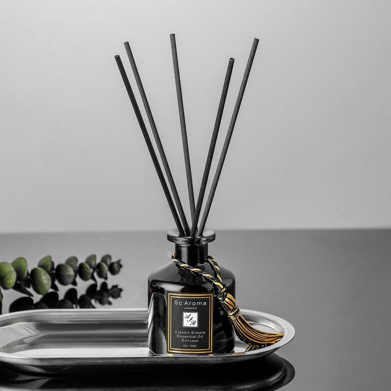 1 τεμ. Μαύρο γυάλινο μπουκάλι Reed Diffuser Set 150ml Home Fragrance Refill Reed Oil Diffuser Refill White Tea Lemon Bluebell Ocean