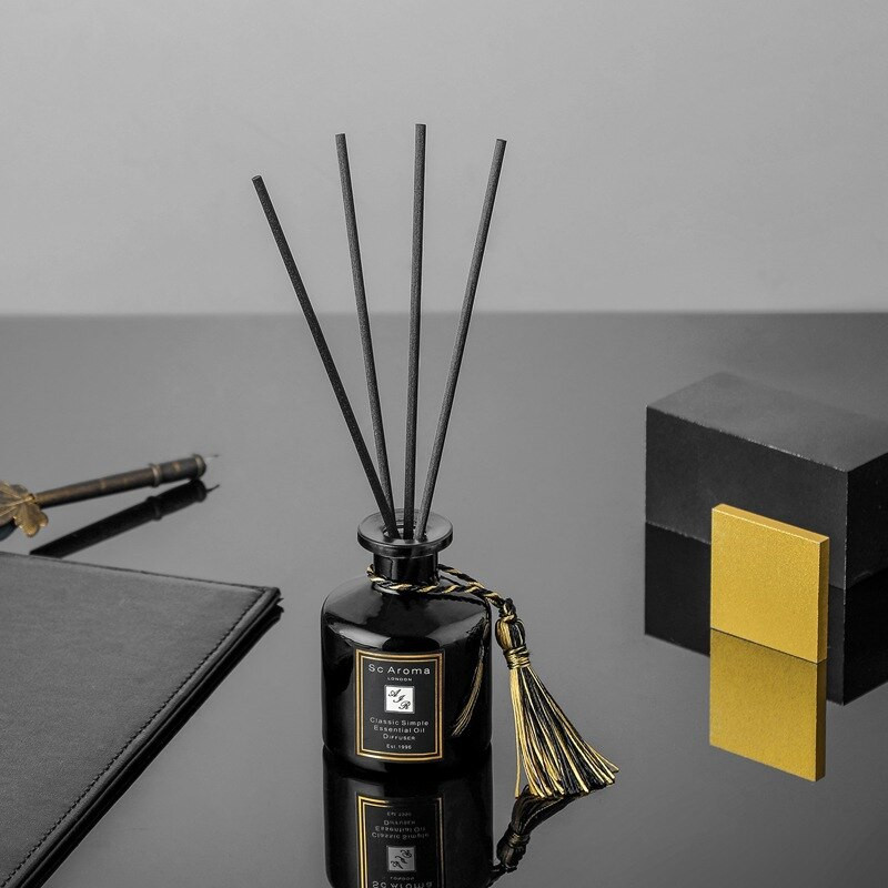 1 τεμ. Μαύρο γυάλινο μπουκάλι Reed Diffuser Set 150ml Home Fragrance Refill Reed Oil Diffuser Refill White Tea Lemon Bluebell Ocean