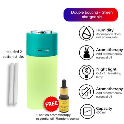 Oil Wireless Air Humidifier Rechargeable Double Spray Portable Car Humificador Purifier Diffuser Luminous Free Tool Aromatherapy