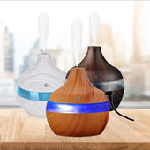 Difusor Essential 300Ml Ultrasonic Oil Diffuser Humidifier 300Ml Woodgrain Diffuser with Led Humidificador De Aceite Esenciales