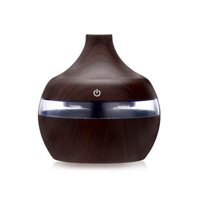 Difusor Essential 300Ml Ultrasonic Oil Diffuser Humidifier 300Ml Woodgrain Diffuser with Led Humidificador De Aceite Esenciales
