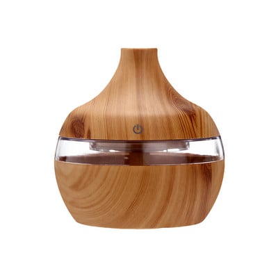 Electric Humidifier Essential Aroma Oil Diffuser Ultrasonic Wood Grain Air Humidifier Usb Mist Maker Led Mist Maker Light 300ml