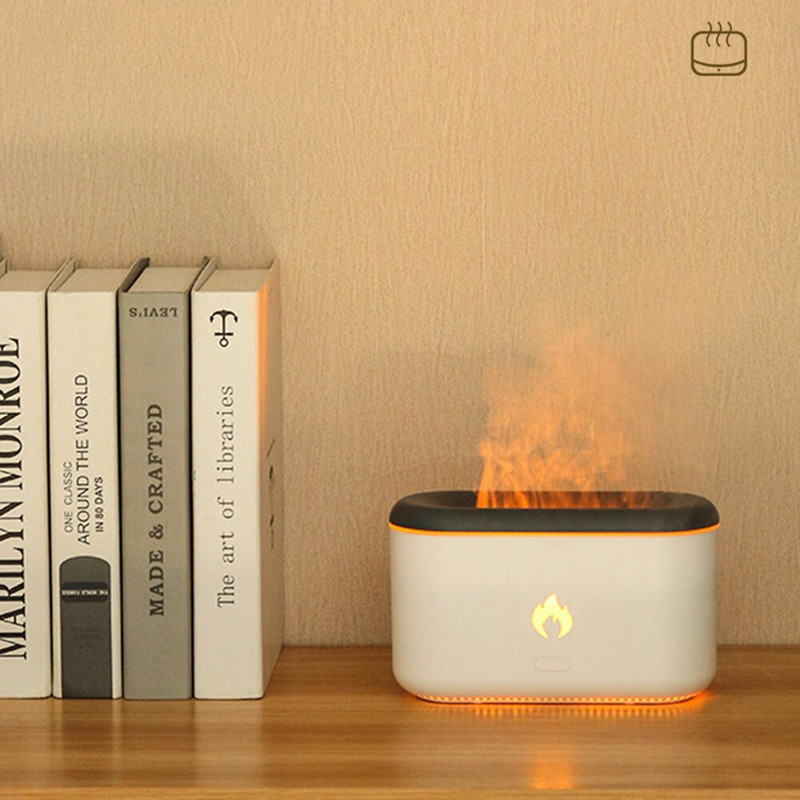 360ML Υγραντήρας αέρα Υπερήχων Cool Mist Maker Fogger Led Essential Oil Lamp Flame Difusor Maker Fogger Home Office Air