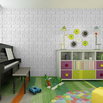 2mx70cm 3D αυτοκόλλητα τοίχου από τούβλα DIY Decor Αυτοκόλλητη αδιάβροχη ταπετσαρία για παιδικό δωμάτιο κρεβατοκάμαρα Κουζίνα Διακόσμηση ταπετσαρίας σπιτιού