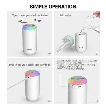 Usb Silent Air Humidifier Gentle Night Light Aroma Diffuser Ultrasonic Continuous/Intertentent Spray Diffuser Reed