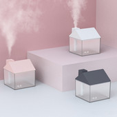 Ház típusú légpárásító mini aromaterápiás diffúzor párásítós hordozható permetező USB illóolaj porlasztó otthoni használatra