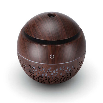 USB Air Humidifier Electric Aroma Diffuser Mist Wood Grain Oil Aromatherapy Mini Have 7 Led Light For Car Home Office