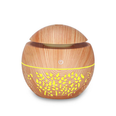 USB Air Humidifier Electric Aroma Diffuser Mist Wood Grain Oil Aromatherapy Mini Have 7 Led Light For Car Home Office