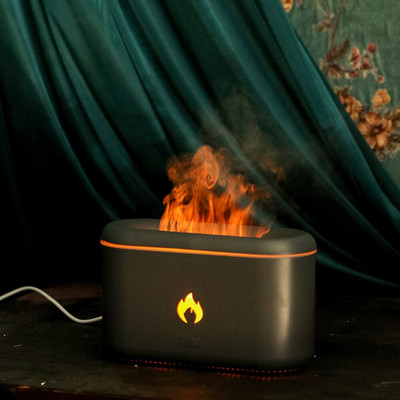 360ml Flame Párásító Aroma Diffúzor Levegő Ultrahangos Cool Mist Make Fogger Illóolaj Lánglámpa Difúzor Dropshiping
