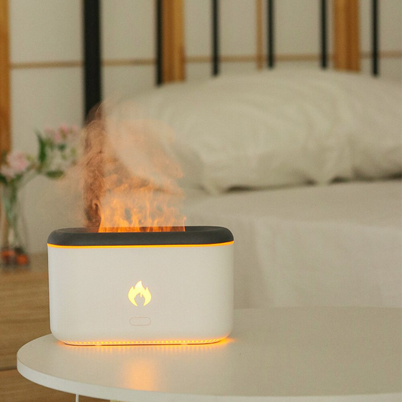 360ml Flame Párásító Aroma Diffúzor Levegő Ultrahangos Cool Mist Make Fogger Illóolaj Lánglámpa Difúzor Dropshiping