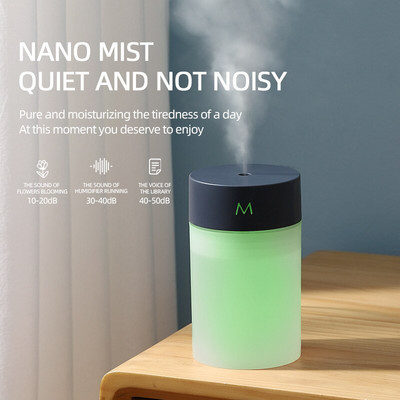 260ML USB Ultrasonic Air Humidifier LED Lamp Mini Essential Oil Diffuser Car Purifier Aroma Anion Mist Maker with Romantic Light