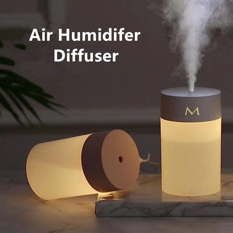 260ML USB Ultrasonic Air Humidifier LED Lamp Mini Essential Oil Diffuser Car Purifier Aroma Anion Mist Maker with Romantic Light
