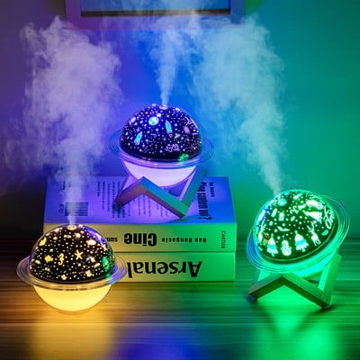 Starry Sky Projection Lamp Humidifier Air Diffuser Aromatherapy for Παιδικό Δωμάτιο Δώρο διακοπών USB Ultrasonic Aroma Humidificador