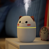 250 ml-es mini légpárásító aranyos aroma diffúzor éjszakai fénnyel Cool Mist készítő otthoni hálószobához, asztali irodai légfrissítőhöz