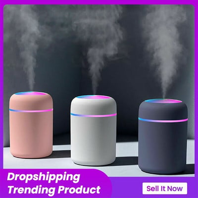 300ml Φορητός υγραντήρας USB Ultrasonic Dazzle Cup Aroma Diffuser Cool Mist Maker Υγραντήρας αέρα με ρομαντικό φως