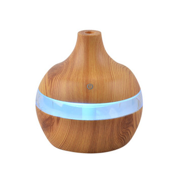 USB овлажнител Aroma Electric Aroma Diffuser Mist Wood Grain Oil Aromatherapy Mini Има LED нощна лампа за автомобил домашен офис