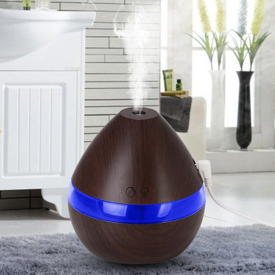 USB Electric Aroma Air Diffuser Essential Air Humidifier Ultrasonic Aromatherapy Wood Grain Humidifier Mini Mist Maker Light LED