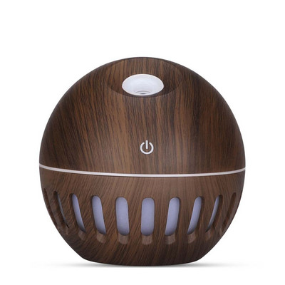 USB Electric Aroma Air Diffuser Essential Air Humidifier Ultrasonic Aromatherapy Wood Grain Humidifier Mini Mist Maker Light LED