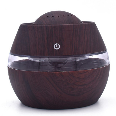 USB Electric Aroma Air Diffuser Essential Air Humidifier Ultrasonic Aromatherapy Wood Grain Humidifier Mini Mist Maker Light LED