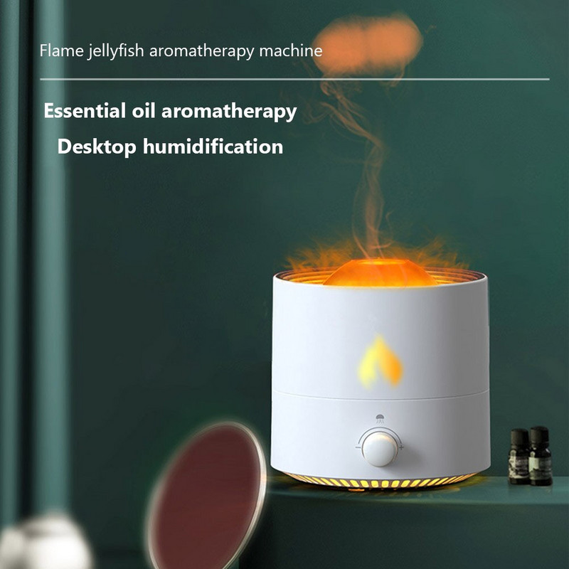 USB Flame Medúza Aroma Illóolaj Diffúzor Párásító Ultrahangos Köd Készítő Aromaterápiás Humidificador Diffúzorok Illat