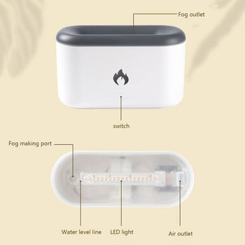 Flame Humidifier Air Essential Oil Diffuser Aroma Ultrasonic Mist Maker Δωμάτιο γραφείου σπιτιού Αρωματοθεραπεία υγραντήρας Υπνοδωμάτιο