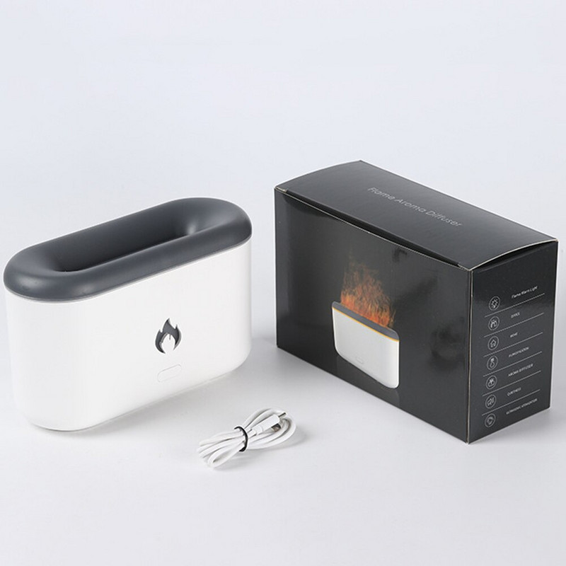 Flame Humidifier Air Essential Oil Diffuser Aroma Ultrasonic Mist Maker Δωμάτιο γραφείου σπιτιού Αρωματοθεραπεία υγραντήρας Υπνοδωμάτιο