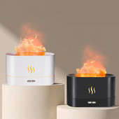 USB Flame légpárásító hordozható illóolaj diffúzor éjszakai fénnyel 180 ml ultrahangos ködporlasztó otthoni irodai illat