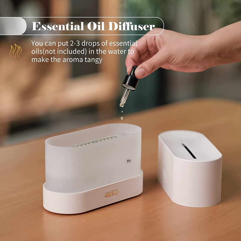 USB Flame légpárásító hordozható illóolaj diffúzor éjszakai fénnyel 180 ml ultrahangos ködporlasztó otthoni irodai illat