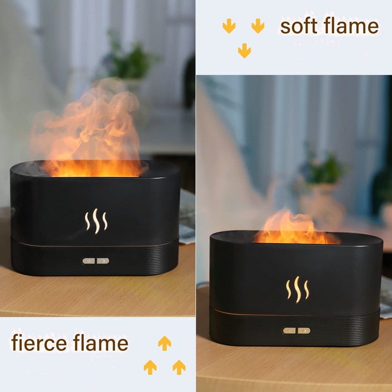 USB Flame légpárásító hordozható illóolaj diffúzor éjszakai fénnyel 180 ml ultrahangos ködporlasztó otthoni irodai illat