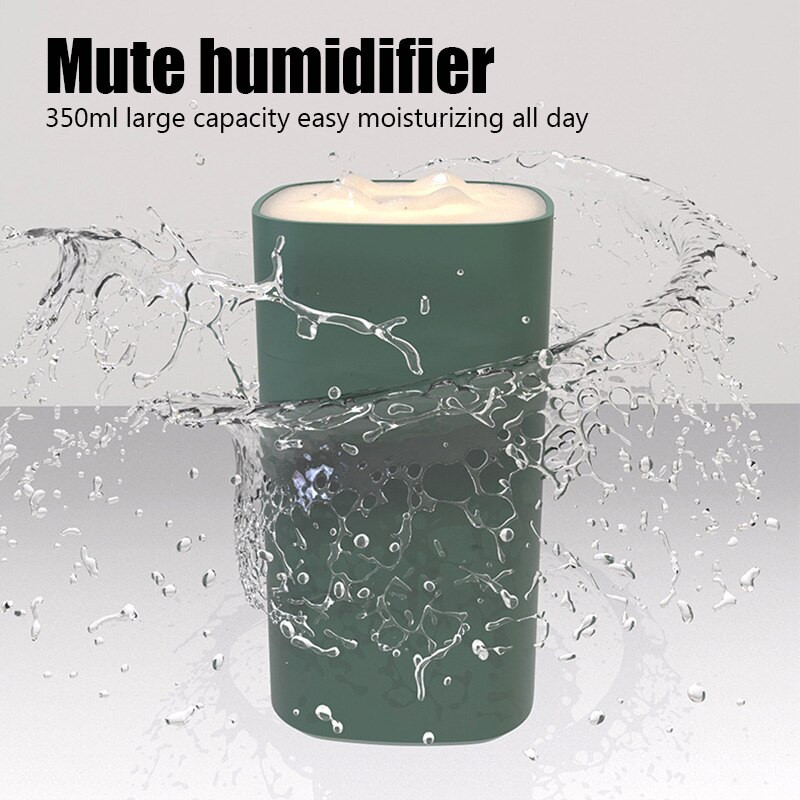 350 ml mažas oro drėkintuvas, nešiojamas mini automobilio namų tylus USB oro purkštuvas eterinių aliejų aromato difuzorius su LED lempute