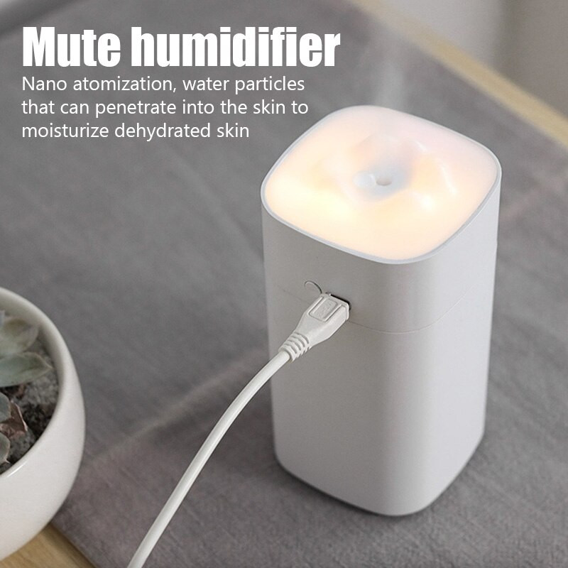 350 ml mažas oro drėkintuvas, nešiojamas mini automobilio namų tylus USB oro purkštuvas eterinių aliejų aromato difuzorius su LED lempute