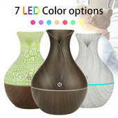 130 ml Usb difuzor eteričnog ulja, ovlaživač zraka, USB difuzor eteričnog ulja s aromom drvenog zrna zraka, LED aroma, aromaterapijski ovlaživač zraka