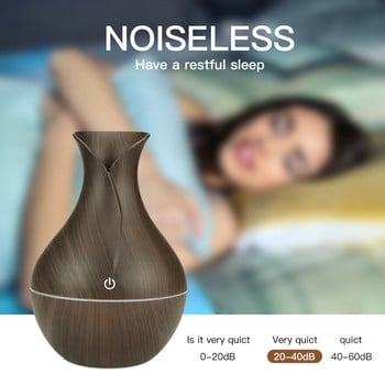 130ml Usb Usb Diffuser Humidifier Usb Wood Grain Air Aroma Essential Oil Diffuser LED Aroma Aromatherapy Humidifier