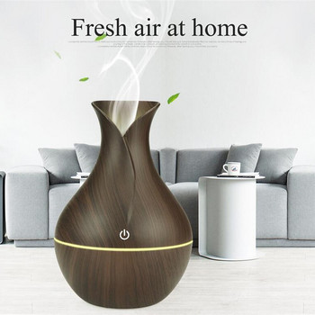 130ml Usb Usb Diffuser Humidifier Usb Wood Grain Air Aroma Essential Oil Diffuser LED Aroma Aromatherapy Humidifier